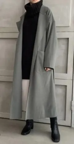 【新品未使用タグ付き】moment+ ダブルフェイスロングガウンコート　М