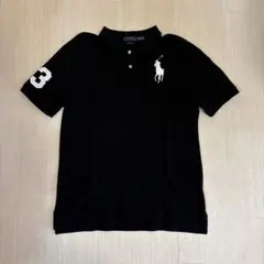 【美品】Polo Ralph Lauren ビッグポニー ポロシャツ 黒 小さめ
