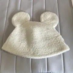 ディズニー 帽子 バケハ バケットハット 白 ミッキー もこもこ