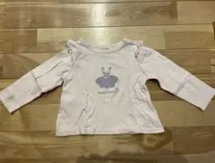 petit main バレリーナ刺繍 長袖カットソー 100