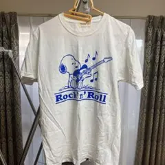 スヌーピー tシャツ ピーナッツ　ロック　ギター ホワイト
