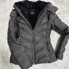 3way ZARA ザラ ダウンジャケット ボア ファー付き ブラック S