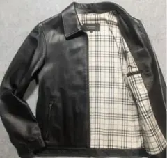 美品✨バーバリーブラックレーベル ラムレザー ライダース M ノバチェック