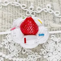 ぬいぐるみ用 ヘッドドレスいちご ホイップ クリーム ぬい服 10cm