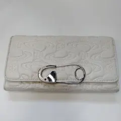 ヴィヴィアンウエストウッド 長財布 白 ホワイト 安全ピン レザー