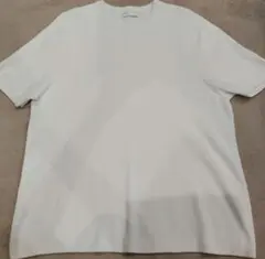 ZARA鹿の子調クルーネック半袖Tシャツ Lサイズ ホワイト
