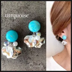 7ターコイズ　シルバー　2点目より半額　ハンドメイドピアス　イヤリング