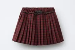 【新品タグ付き】ZARA KIDS プリーツ加工チェック柄バミューダパンツ 98
