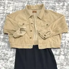 美品　アースミュージックアンドエコロジー　コーデュロイ　ショート丈 ベージュ