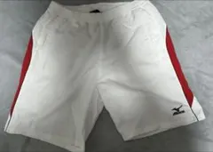 Mizuno ホワイト/レッド ショートパンツ　ゲームパンツ