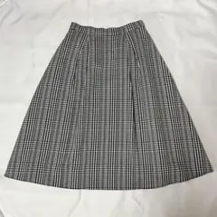 マッキントッシュフィロソフィー コットンシルク混 フレアスカート 黒×白