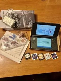 任天堂NEW3DSLLメタリックブラック 【美品】ソフトセット 充電器タッチペン