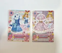 アイカツカード　ロイヤルワンピース　ピンクの小花柄ワンピ