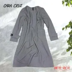 2236.キャラオクルス/ロングワンピース【M】サイズ9/黒白千鳥格子チェック