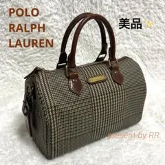 美品✨POLO RALPH LAURENミニボストンバッグ　千鳥格子　ブラウンのサムネイル