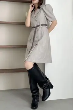 dazzlin ストライプツイードミニワンピース