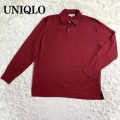 UNIQLO ユニクロ ニットポロシャツ ワインレッド Lサイズ