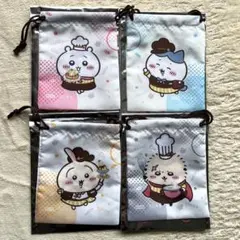 ちいかわ ココス 特典 巾着　うさぎ　ハチワレ　ちいかわ　ラッコ