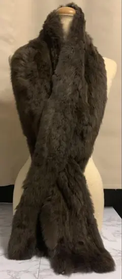 ダークブラウン 毛皮　ファー　ショール　成人式　パーティ