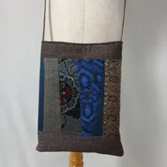 M*9様 着物リメイク　大島紬や絣、泥大島紬をパッチワーク　ショルダーバッグ