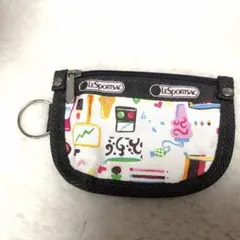 【美品】レスポートサック　コスメ柄　キーリングコインポーチ