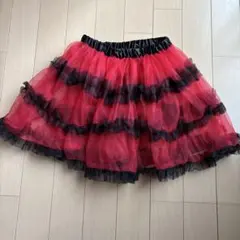キッズ 赤と黒のフリル パニエ チュール