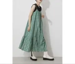 MOUSSY マウジー チェックキャミソールワンピース キャミワンピ