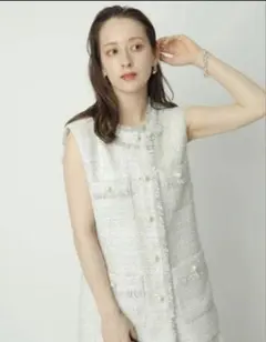 【いくmama様専用】アルページュストーリー　ツイードパールボタンジレベスト