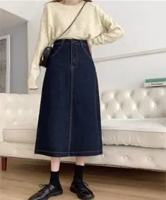 FREE STYLISTS バックスリット ロング デニム スカート