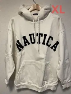 NAUTICA ホワイト フード付きパーカー　サイズXL