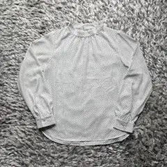 GU ドット柄 長袖ブラウス