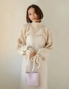 randeboo Cable layered knit ショートニット