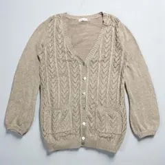 earth music&ecology レース編みカーディガン　ベージュ　F