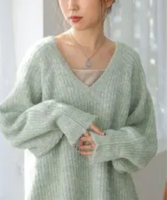 Ray Cassin 深Vもやメランジラグランニット