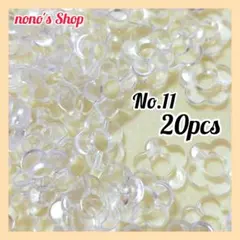 No.11　ハンドメイドパーツ　デコパーツ　ビーズ　フラワー　花　クリア　透明