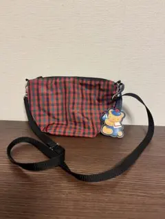 familiar ファミリア チェック柄 ショルダーバッグ 赤 ポシェット クマ