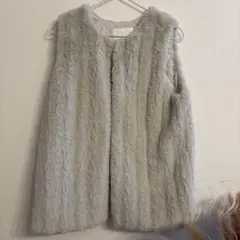 Chico グレー ファーベスト