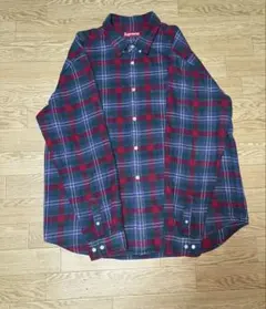 シュプリーム　チェックシャツ　青　オレンジ　Mサイズ　半袖　25SS シュプリーム チェックシャツ 青 オレンジ Mサイズ 半袖 25SS - メルカリ