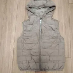 BUI フード付きベージュダウンベスト Lサイズ