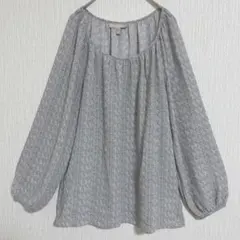 【バナナリパブリック】長袖ブラウス ラグラン袖 ゆったりフィット グレー S