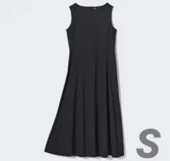 ユニクロ 2024 ウルトラストレッチエアリズムワンピース ブラック S