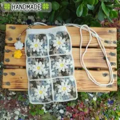 ハンドメイド 手編み スマホショルダー スマホポーチ 127