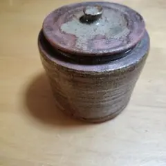 陶器製茶道具 蓋付き 円筒形