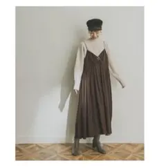 アーバンリサーチ　ヴィンテージサテンBACKリボンキャミソールワンピース