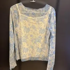 Kastane 花柄シアー長袖トップス インナーセット