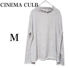 【ハニーズシネマクラブ】 ハイネックトップス ブラウス ボーダー ホワイト 長袖