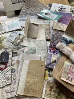 紙もの　処分品　制作途中などいろいろ　ジャンクジャーナル素材