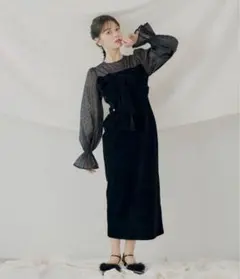 Chico オケージョンドレス ベロア