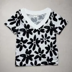 12SS COMME des GARCONS 花柄 Vネック Tシャツのサムネイル