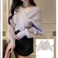 大*美様 未使用　GRL カシュクールニットトップス[mb1515]